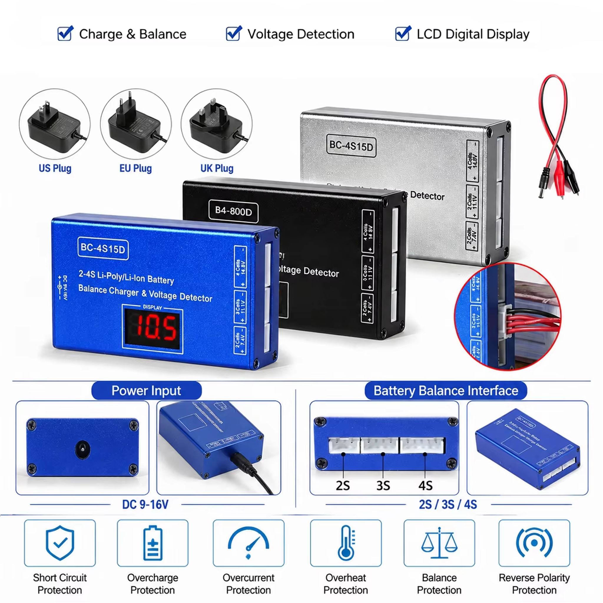 BC-4S15D 2-4S Lithium Balance  - Drone Battery Voltage Checker review and price